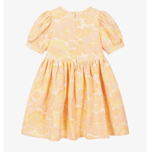 THE NEW SOCIETY GIRLS YELLOW FLORAL JACQUARD DRESS Size 16 Fancy Floral Event - Picture 2 of 14